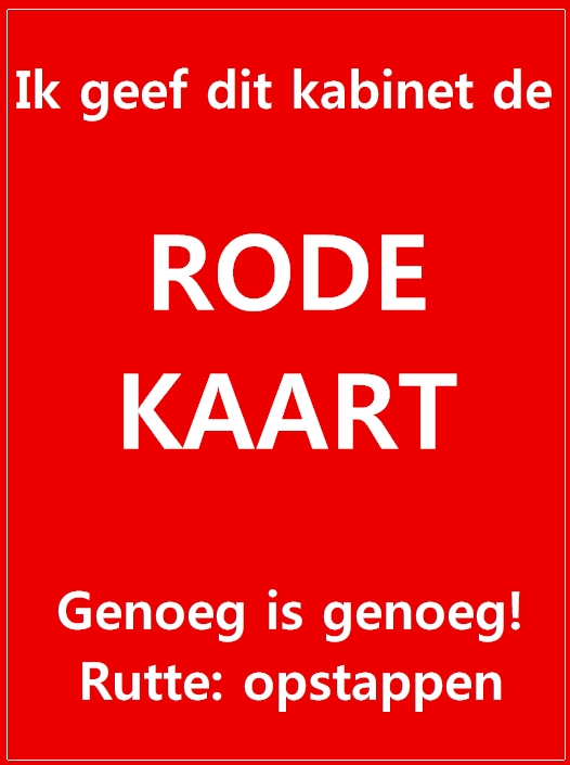 de rode kaart voor het kabinet Rutte